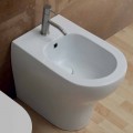 Modern design bidet in white ceramic Star 54x35 cm, made in Italy