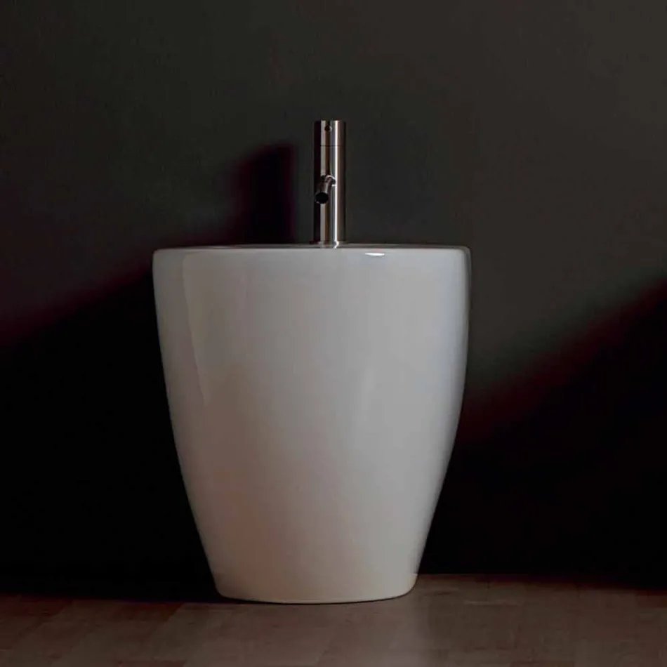 Modern ceramic bidet Shine Square Rimless 54x35cm made in Italy Viadurini