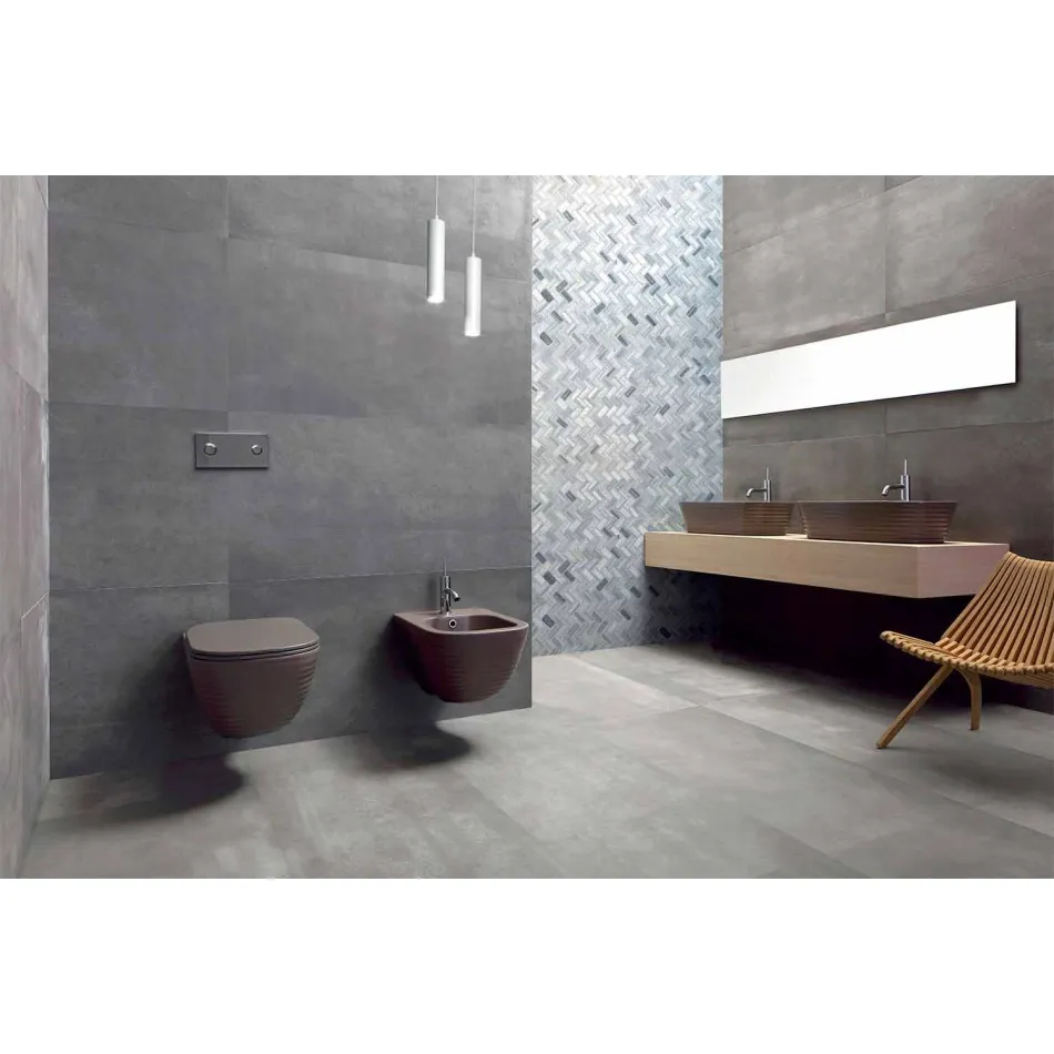 Suspended Bidet of Made in Italy Design in Trabia Ceramics Viadurini
