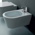 Design ceramic wall-hung bidet Sun Round 57x37cm, made in Italy