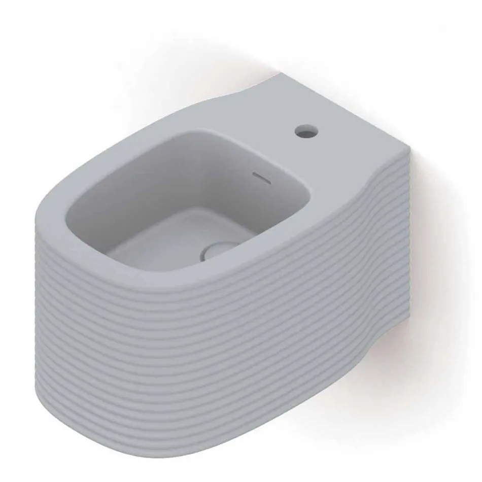 Wall-hung ceramic bidet of modern design produced in Italy, Hamlet Viadurini