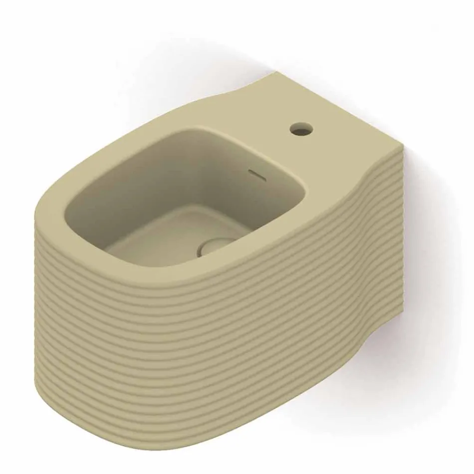 Wall-hung ceramic bidet of modern design produced in Italy, Hamlet Viadurini