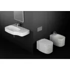 Wall-hung ceramic bidet of modern design produced in Italy, Hamlet Viadurini