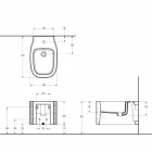 Wall-hung ceramic bidet of modern design produced in Italy, Hamlet Viadurini