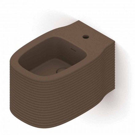 Wall-hung ceramic bidet of modern design produced in Italy, Hamlet Viadurini