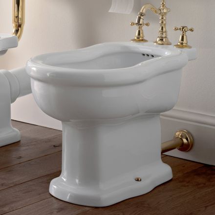 Classic Design White Bidet in White Ceramic Made in Italy - Paulina Viadurini