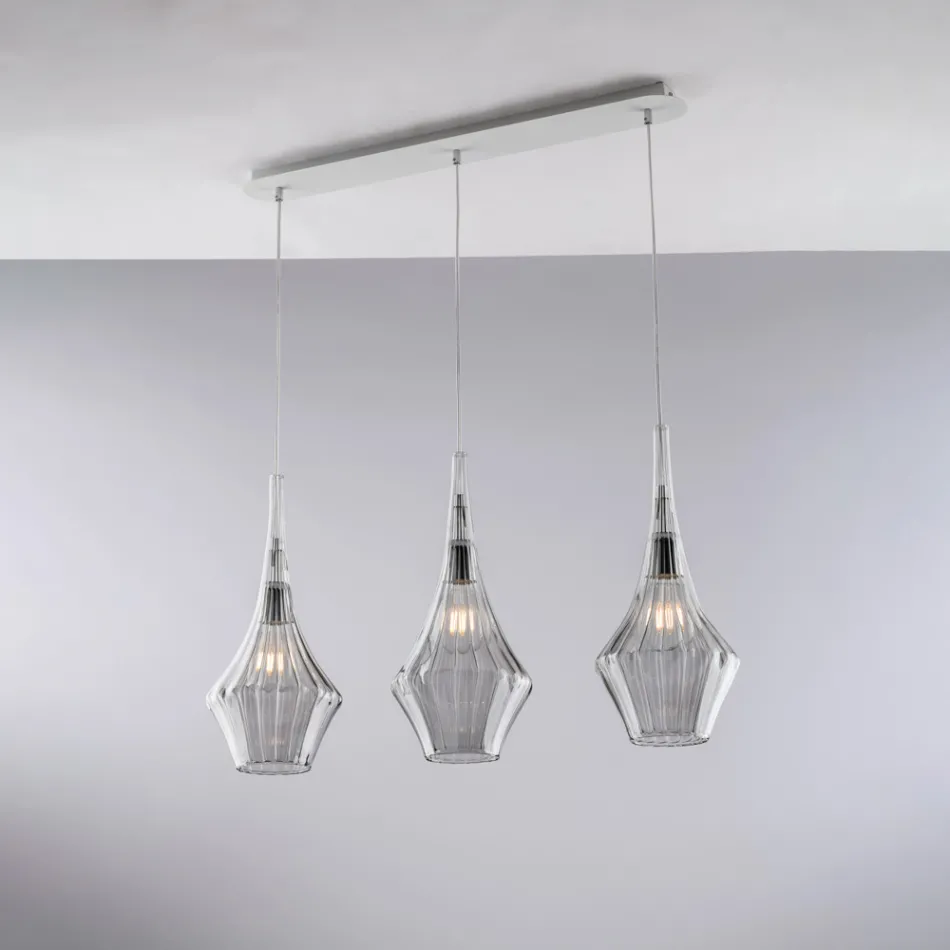 Iron Rail with Pyrex Glass Made in Italy for Interior Decorating - Olimpo Viadurini