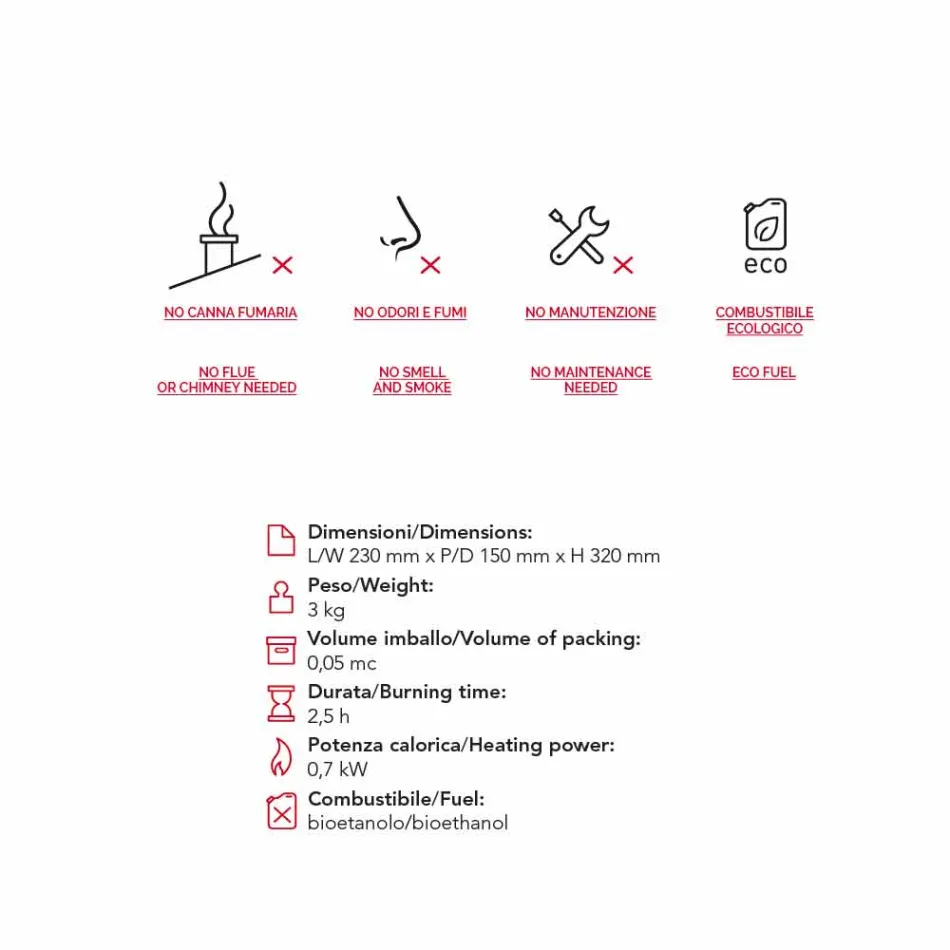 Biocamino countertop with ceramic bioethanol and Curtis steel Viadurini