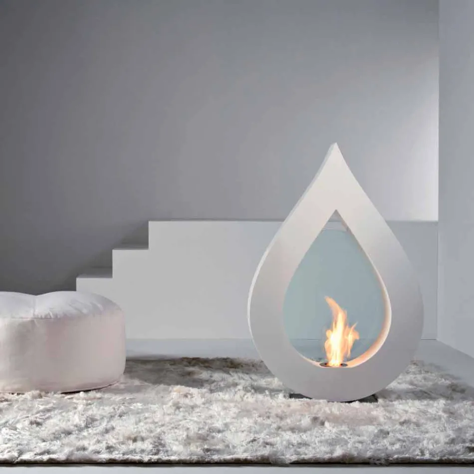 Biocamino from bioethanol earth, flame modern design in the shape Todd Viadurini