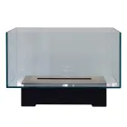 Modern Design Floor Bio-fireplace in Glass and Steel or Corten - Bradley Viadurini