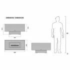 Modern Design Floor Bio-fireplace in Glass and Steel or Corten - Bradley Viadurini