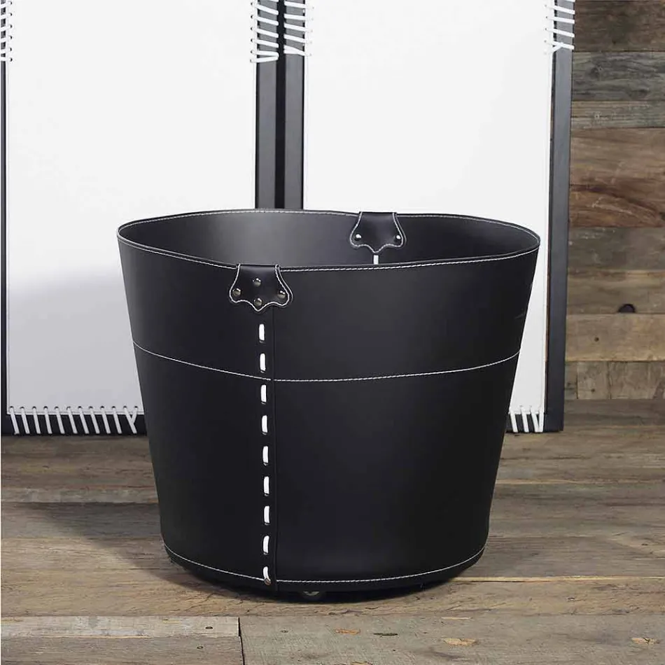 Log holder in 100% Made in Italy Plato Leather Viadurini