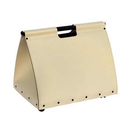 Eco-leather firewood bag with wheels Made in Italy - Snail Viadurini