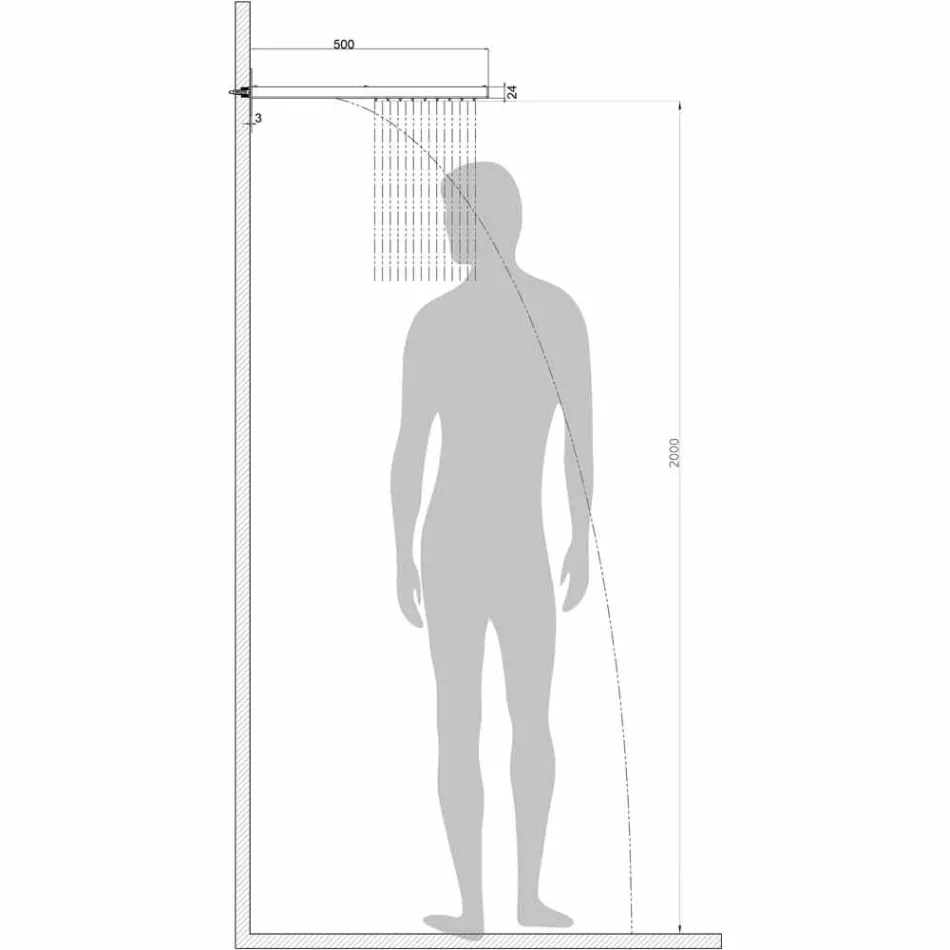 Bossini Manhattan shower head in stainless steel with two jets Viadurini