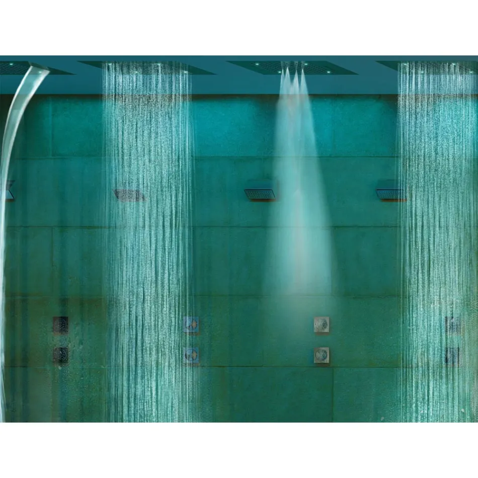 Bossini Two-jet chrome ceiling shower head with Dream chromotherapy Viadurini