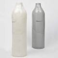 Luxury Design White and Grey Porcelain Bottles 2 Unique Pieces - Arcivero