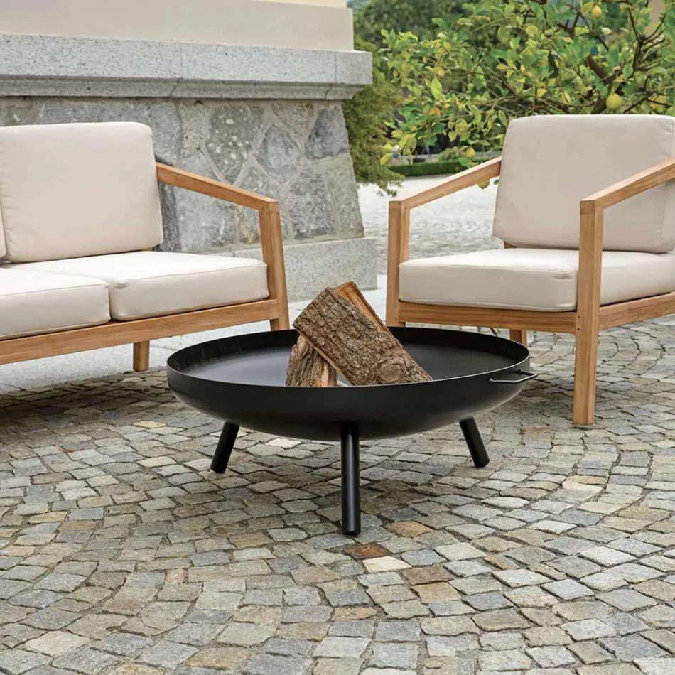 Outdoor Fire Pit Made of Iron in Different Sizes - Pluto Viadurini