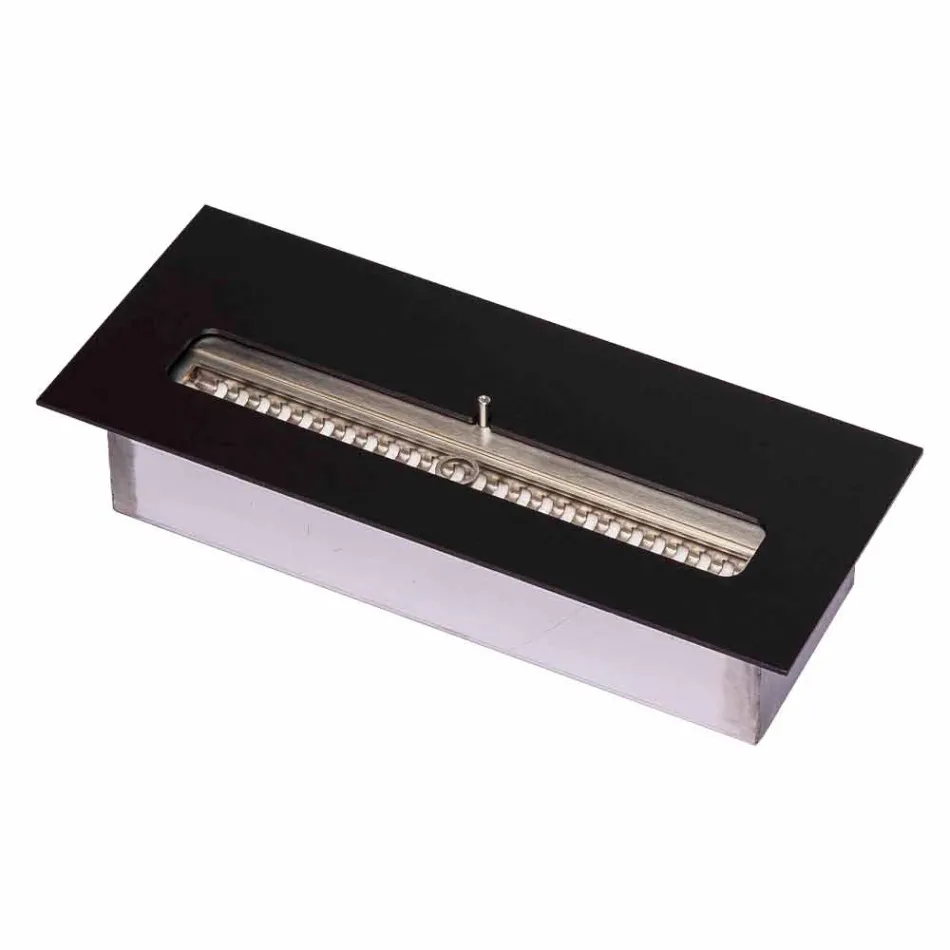 Linear Manual Burner in Stainless Steel for Bioethanol Fireplace - Brandon Viadurini