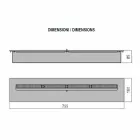 Linear Manual Burner in Stainless Steel for Bioethanol Fireplace - Brandon Viadurini