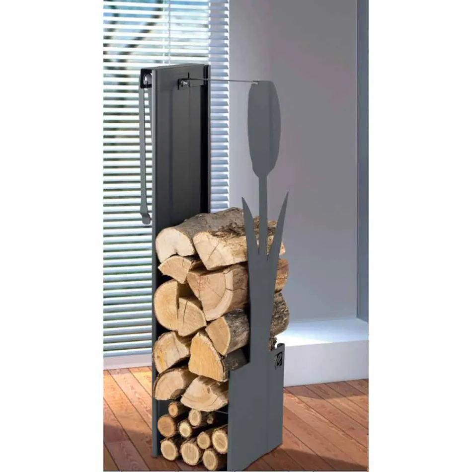 Caf Design PLVF steel log holder, modern design Viadurini