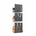Caf Design Trio wall-mounted steel firewood holder made in Italy Viadurini