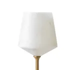 Wine Glass in Satin White Carrara Marble and Brass Design - Caglio Viadurini
