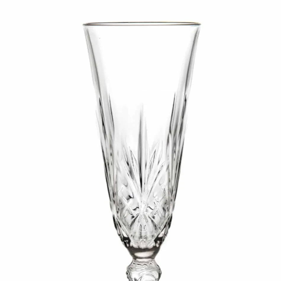 Goblet Flute Ecological Crystal Glass for Champagne 12 Pieces - Cantabile Viadurini