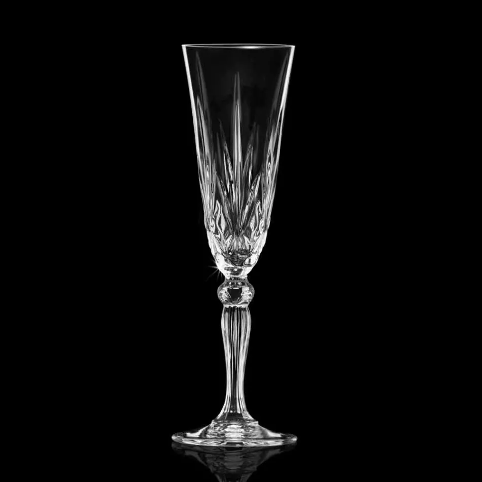 Goblet Flute Ecological Crystal Glass for Champagne 12 Pieces - Cantabile Viadurini