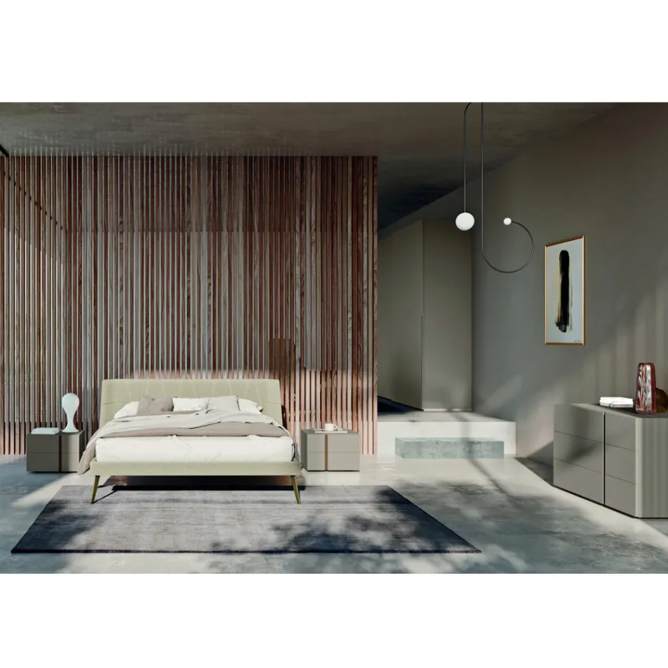 Bedroom with 4 Elements Modern Style Made in Italy High Quality - Minorco Viadurini