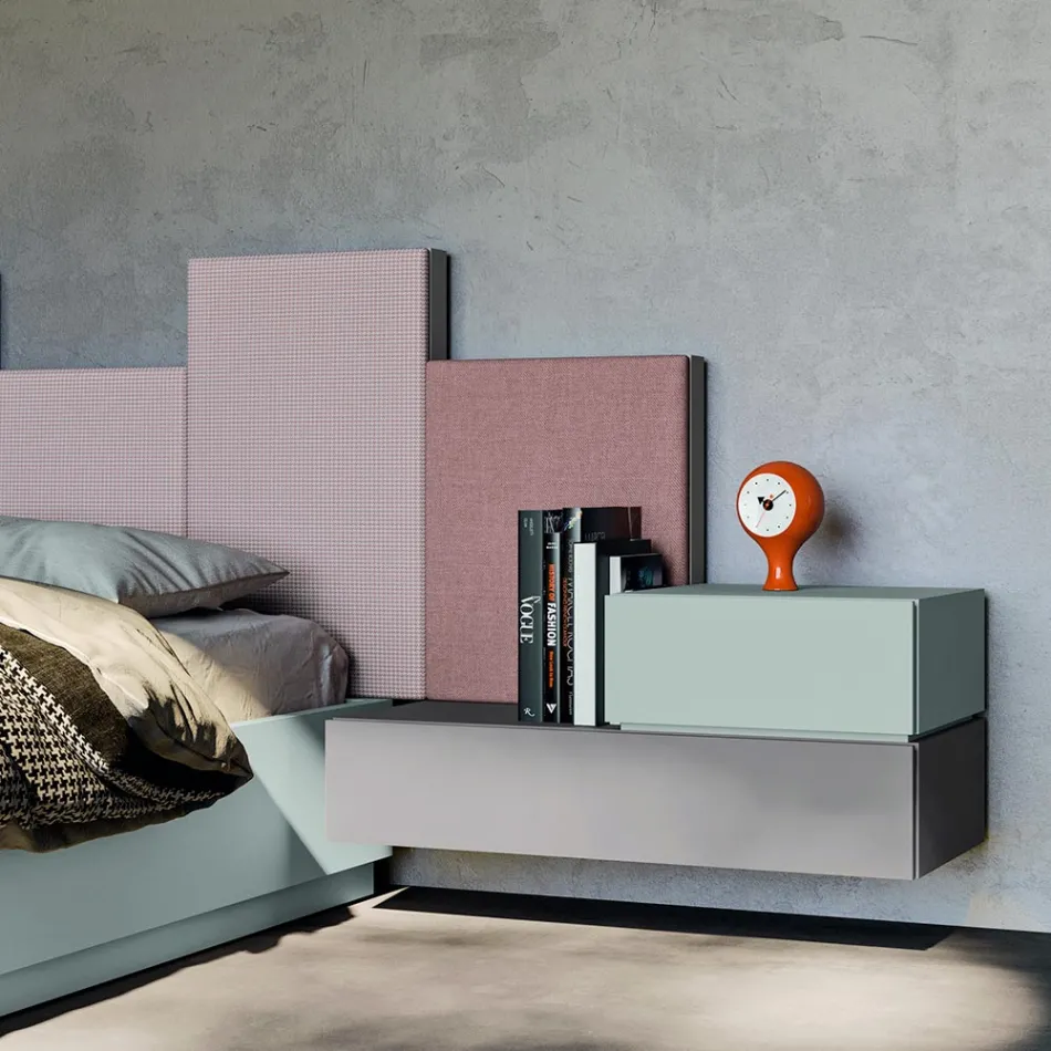 Complete Bedroom with 5 Elements Made in Italy High Quality - Quartz Viadurini