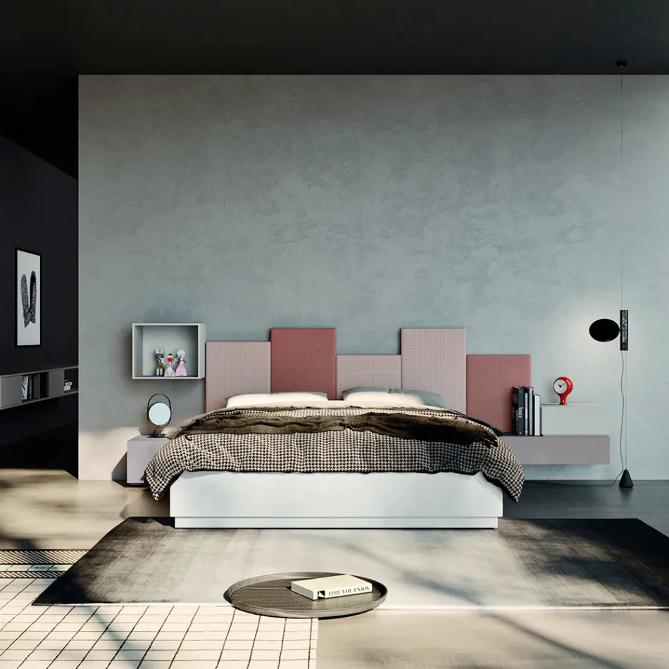 Complete Bedroom with 5 Elements Made in Italy High Quality - Quartz Viadurini