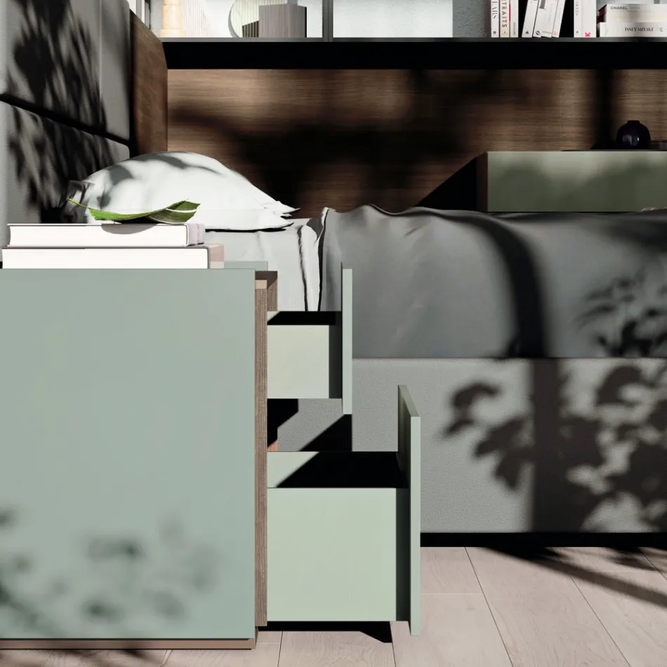 Double Bedroom with 5 Luxury Made in Italy Elements - Emerald Viadurini