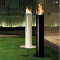 Outdoor freestanding bioethanol fireplace made of steel Dean