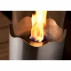 Bioethanol fireplace with stainless steel table and glass Leon, made in Italy Viadurini