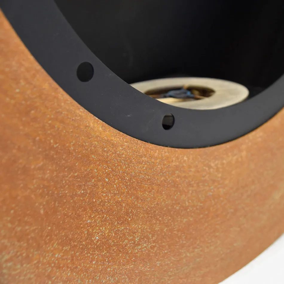 Round Design Wall Bioethanol Fireplace in Painted Steel - Trenton Viadurini