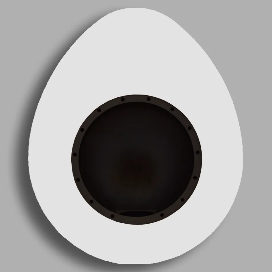 Wall Bioethanol Fireplace in Oval Design Painted Steel - Guiscard Viadurini