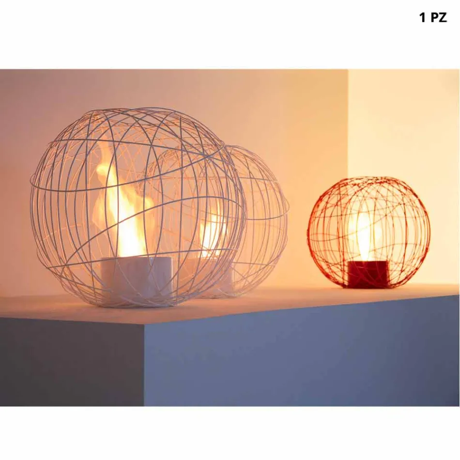 Fireplace Bioethanol table / ground steel shaped like a sphere Henry Viadurini
