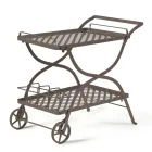 Garden Trolley in Galvanized Steel Made in Italy - Selvaggia Viadurini