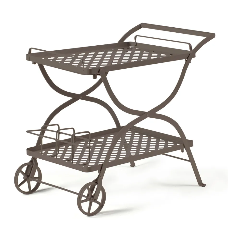Garden Trolley in Galvanized Steel Made in Italy - Selvaggia Viadurini