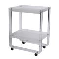 Trolley 2 Shelves in Transparent Acrylic with Wheels and Tray - Alonso