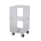 Trolley Column in Transparent Acrylic Crystal 1 or 3 Shelves - Minervo Viadurini