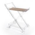 Kitchen Trolley 4 Wheels in Transparent Plexiglass or with Wood - Magimbo