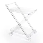 Kitchen Trolley 4 Wheels in Transparent Plexiglass or with Wood - Magimbo Viadurini