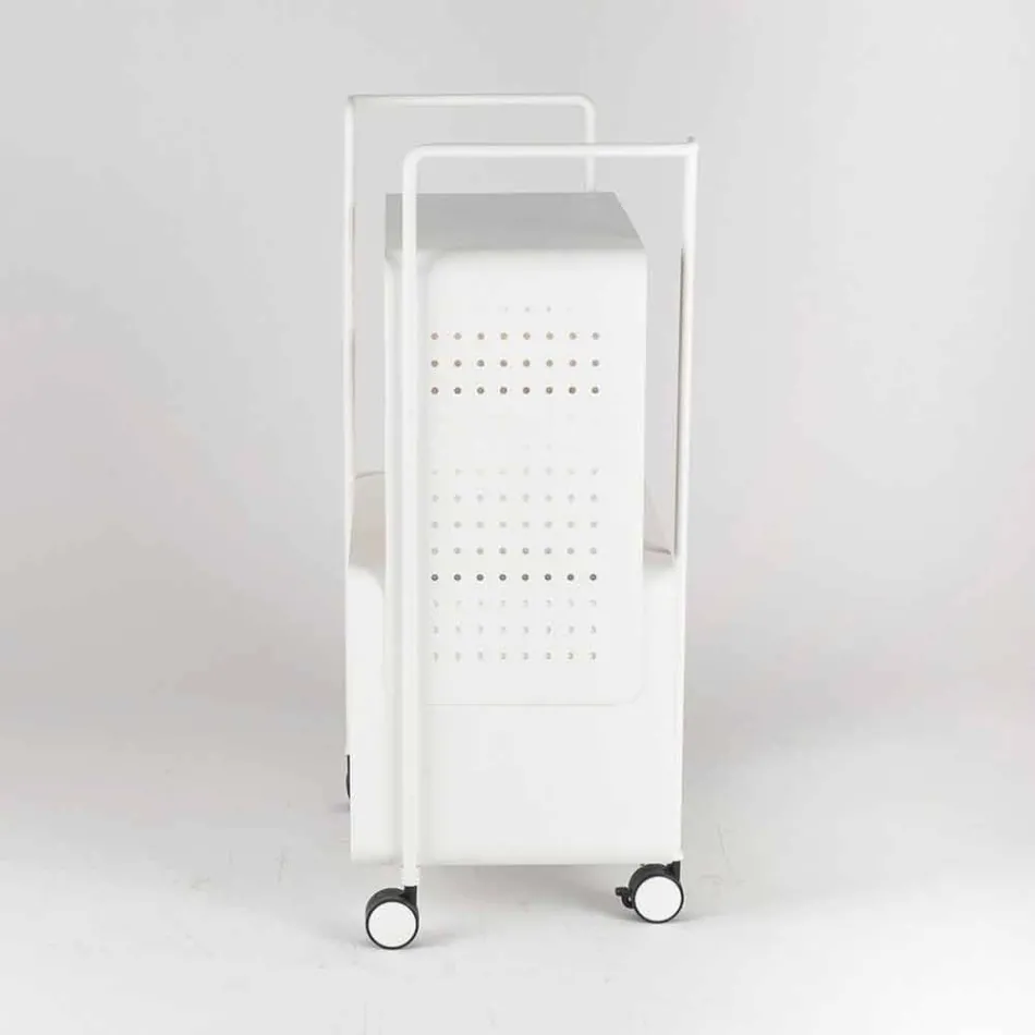 Design Trolley in Steel with Ash Top Made in Italy - Murella Viadurini