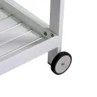 Aluminium Trolley with Different Finishes with Wheels and 3 Shelves - Tent Viadurini