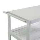 Aluminium Trolley with Different Finishes with Wheels and 3 Shelves - Tent Viadurini