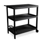 Aluminium Trolley with Different Finishes with Wheels and 3 Shelves - Tent Viadurini