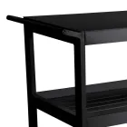 Aluminium Trolley with Different Finishes with Wheels and 3 Shelves - Tent Viadurini