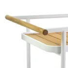 Aluminium Trolley in Different Finishes with Wheels and Teak Details - Tent Viadurini