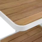 Aluminium Trolley in Different Finishes with Wheels and Teak Top - Tent Viadurini